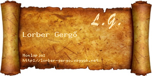 Lorber Gergő névjegykártya